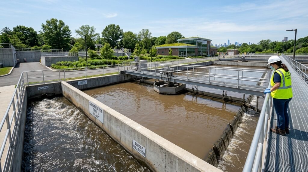 sistema de sedimentação em tratamento de água
