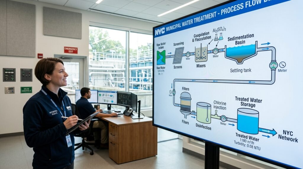 diagrama do processo de tratamento de água